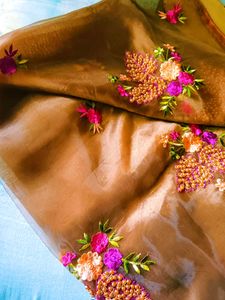 Embroidered Organza Saree