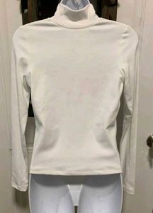 Classic White Turtleneck Top