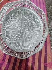 Decorative Silver Tray Basket