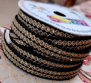 Grey And Golden Colour Lace