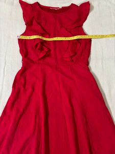 Red Vibrant Ruffled Maxi Dress