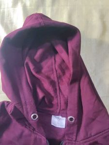 Burgundy Zip-Up woolen Hoodie🥼