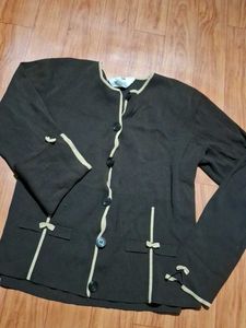 Women's Brown Cardigan with Bows