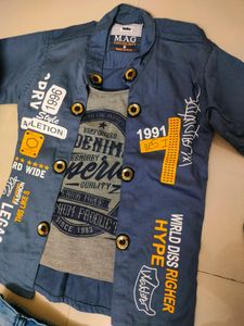 2 Piece Shirt &amp; Jeans For Kids Wear