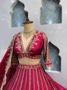 Stunning Pink Embroidered Lehenga Choli