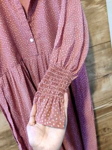 Pink Dotted Maxi Dress