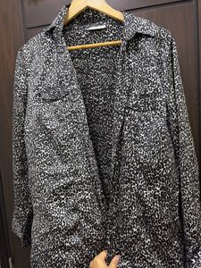 Leopard Print Button-Up Shirt