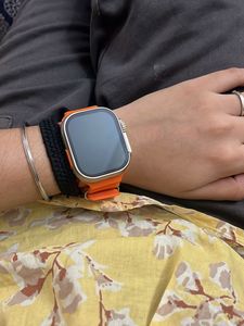 Smartwatch with Orange Strap