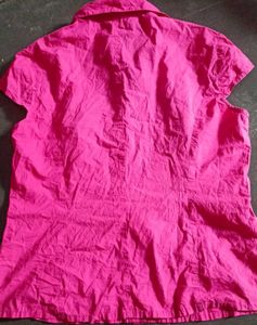 Pink Embroidered Collared Shirt
