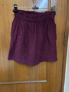 Maroon Corduroy Skirt