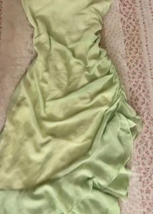 Lime Green Ruffle Strapless Dress