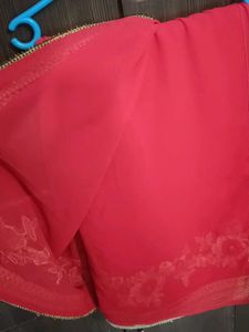 Stunning Red Embroidered Saree