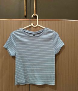 Striped Baby Blue Tee