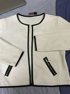 Korean Chic White Quilted Jacket for SALE