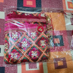 (Amritsari Phulkari) Embroidered Pink Dupatta