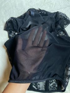 Elegant Black Lace Corset Top