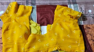 Vibrant Yellow laheriya Saree with Blouse