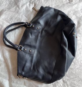 Stylish Dark Blue Faux Leather Hobo Bag