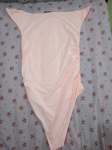 Women's Pink One-Shoulder Bodysuit