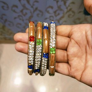 Set of 4 Embellished Bangles