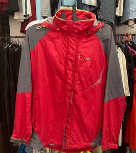 Red & Grey Hooded Jacket