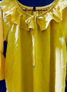 Bright Yellow Ruffled Top