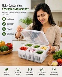 Multi-Compartment Vegetable Storage Box