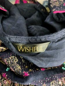 Navy Blue Floral Print Kurta (Women's)