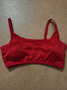 Comfortable Red Cotton Bra