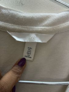 Cream V-Neck Polo Shirt