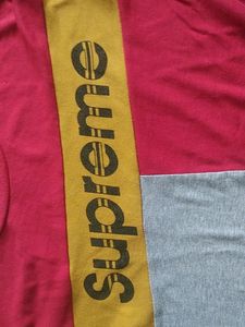 L size SUPREME red-grey sweatshirt for men