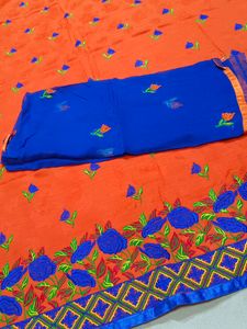 All Over Thread Work Suit Contrast Duptta
