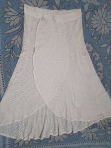White Crochet Wrap Skirt