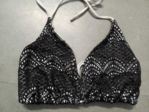 Stylish Black Crochet Bikini Top