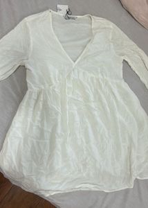 White textured tunic Dress/Top