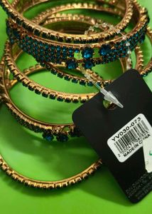 6 Blue Stone Bangles