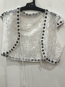 Elegant White Crochet Bolero