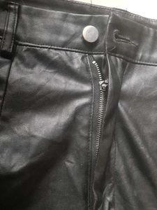 Black Faux Leather Flared Pants Women