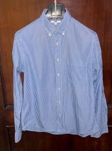 Uniqlo Blue Striped Button-Down Shirt