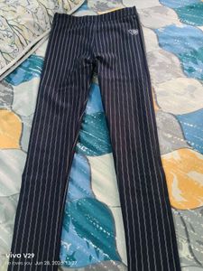 Striped Navy Pants with Sparkle Detail