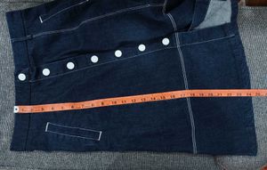 Denim Button-Front A-Line Skirt
