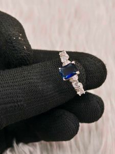 Elegant Blue Stone Ring 925 silver