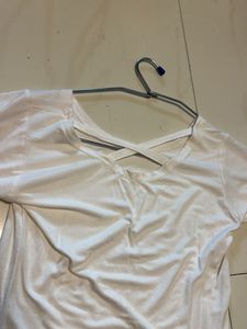 Chic White Criss-Cross Back T-Shirt