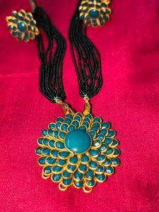 Boho Necklace with Earrings pair