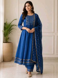 Royal Blue Embroidered Kurta Set