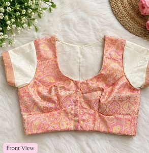 Elegant Pink Brocade Blouse