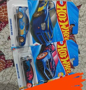 Set of Subaru and Mercedes Hot wheels