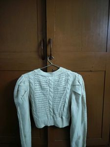 Cropped Knit Cardigan