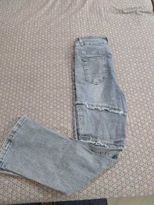 Light Wash Distressed Flare Jeans