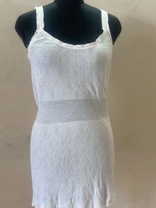 White Embroidered Tank Top